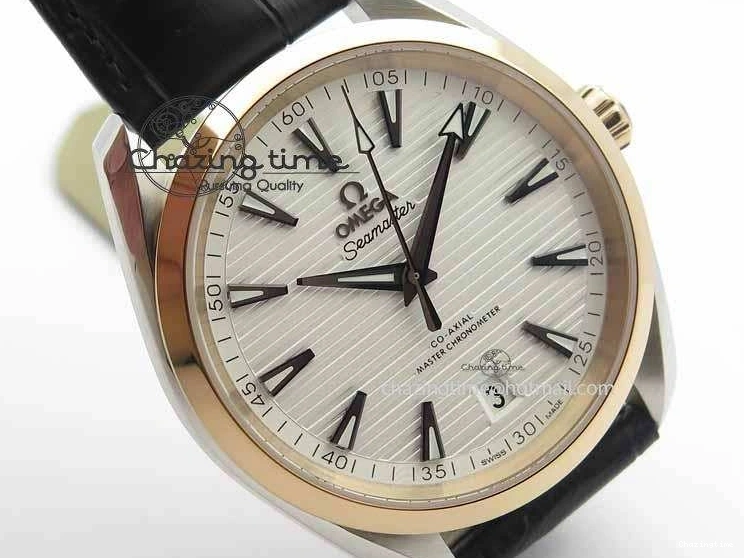 0509 2017 Aqua Terra SS RG XF Best Edition White Textured Dial On Black Leather Strap A Functional 8157